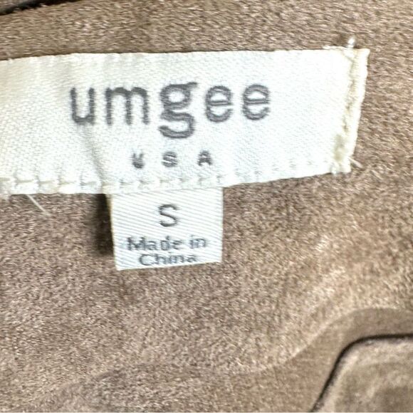 Umgee tan suede zip moto stlye jacket size small - Picture 13 of 14